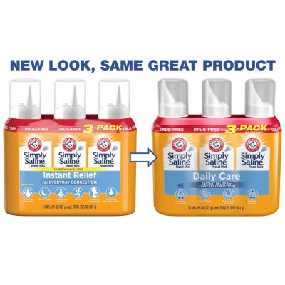 Arm & Hammer Simply Saline Nasal Relief, 381g 3 pk.