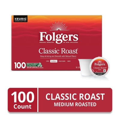 Folgers Classic Medium Roast K-Cup Coffee Pods 100 ct