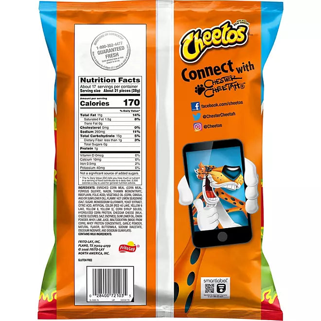 Cheetos Crunchy Flamin' Hot Limon 492.5g