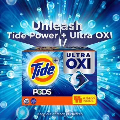 Tide PODS Liquid Detergent Pacs, 4-in-1 Ultra Oxi, 104 lavadas