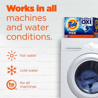 Tide PODS Liquid Detergent Pacs, 4-in-1 Ultra Oxi, 104 lavadas