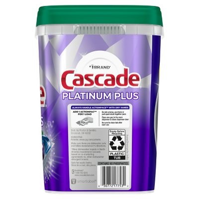 Cascade Platinum Plus ActionPacs Dishwasher Detergent Pacs, Fresh, 82 ct.