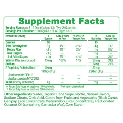 Culturelle Probiotic Prebiotic & Vitamin C 120 gomitas