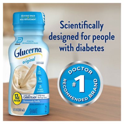 Glucerna 12g Protein Small Meal Replacement Shake, Homemade Vanilla 237ml 24 pk.