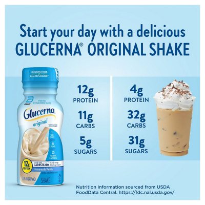 Glucerna 12g Protein Small Meal Replacement Shake, Homemade Vanilla 237ml 24 pk.
