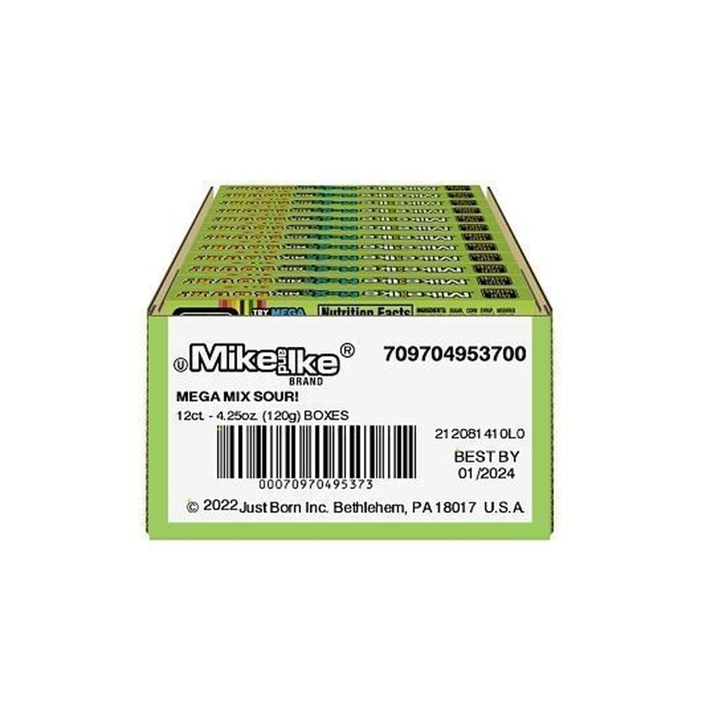 Mike and Ike Mega Mix Acido Theater Box, 120 gramos -- 12 por caja
