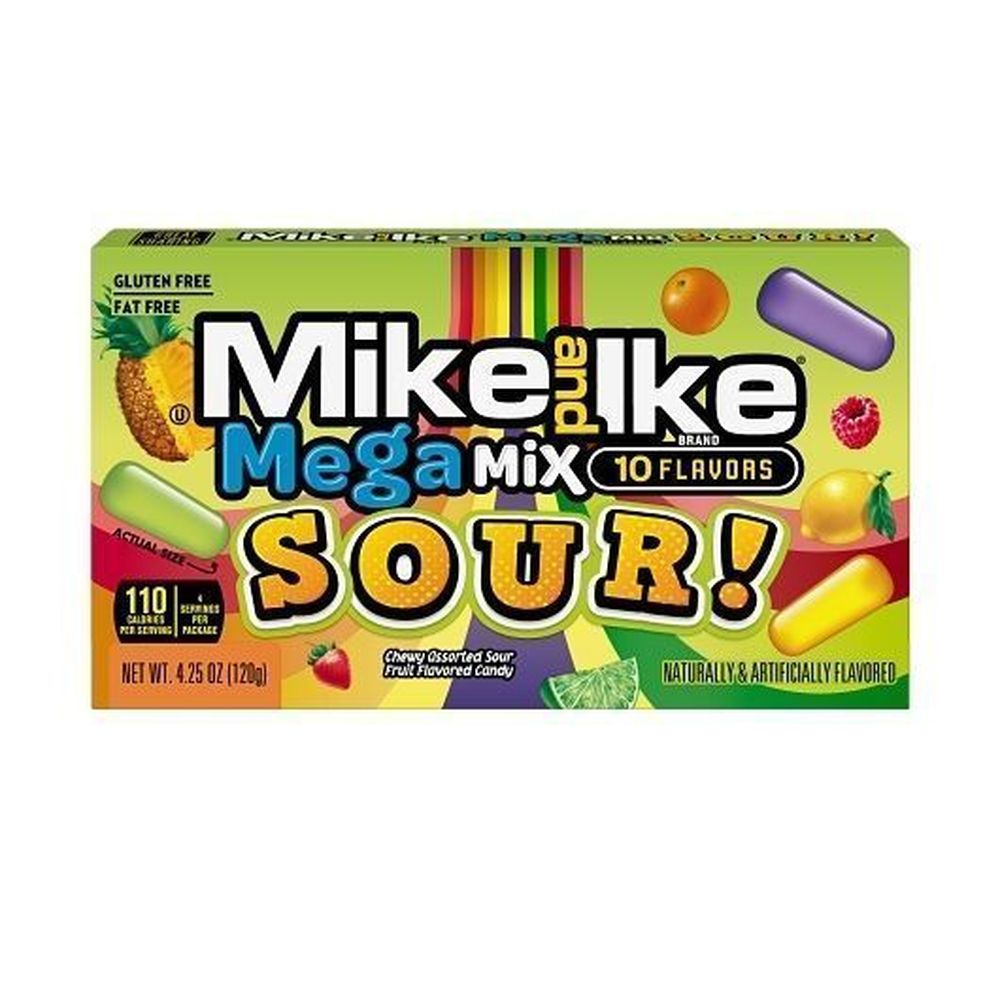 Mike and Ike Mega Mix Acido Theater Box, 120 gramos -- 12 por caja