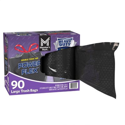 Member's Mark Power Flex 33-Gallon Large Trash Bags, 90 ct.