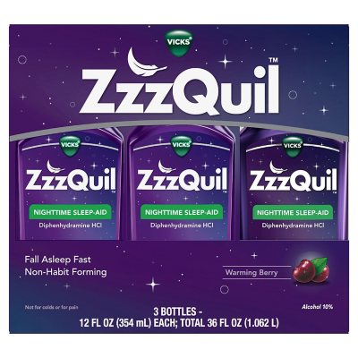 ZzzQuil Nighttime Sleep-Aid Liquid, Berry 12 fl. oz