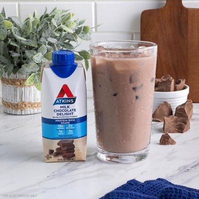 Atkins 15g Keto Protein Shake Milk Chocolate 11 fl oz 15 pk