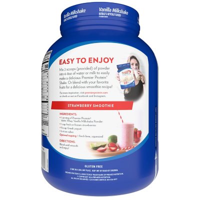 Premier Protein 30g High Protein Powder, Vanilla Milkshake 1370 g