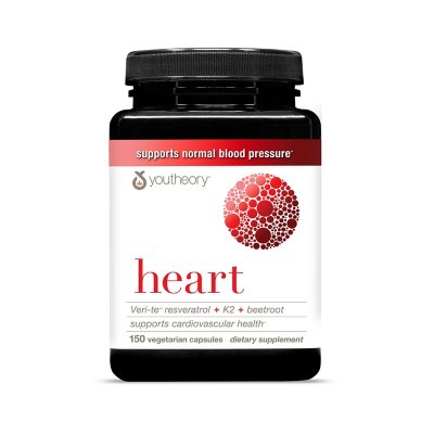 Youtheory Heart con Resveratrol, Vitamin K, & Beetroot, 150 capsulas vegetarianas