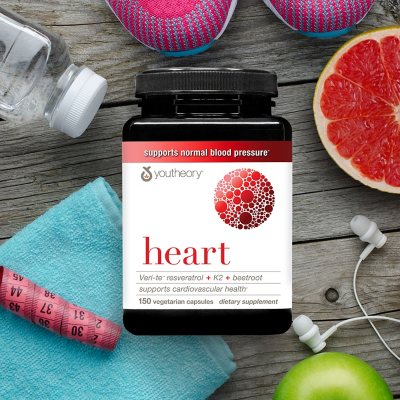 Youtheory Heart con Resveratrol, Vitamin K, & Beetroot, 150 capsulas vegetarianas