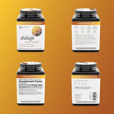 Youtheory Men's Shilajit 500mg Capsules, 120 capsulas vegetarianas