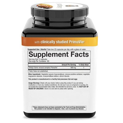 Youtheory Men's Shilajit 500mg Capsules, 120 capsulas vegetarianas