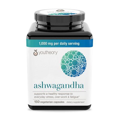 Youtheory Ashwagandha 1000 mg Vegetarian 150 capsulas