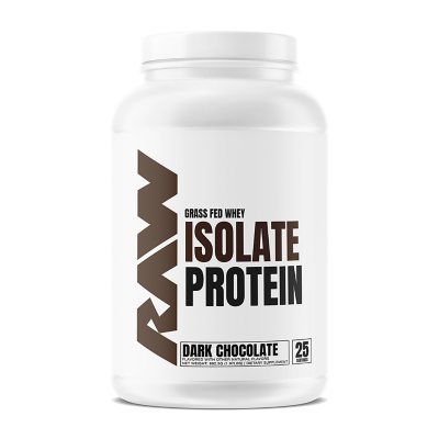 RAW 25g Grass Fed Whey Isolate Protein Powder, Dark Chocolate 890 G