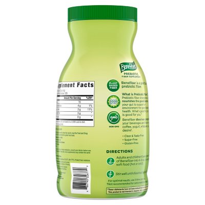 Benefiber Daily Prebiotic Fiber Supplement Powder, Unflavored, 820 gramos