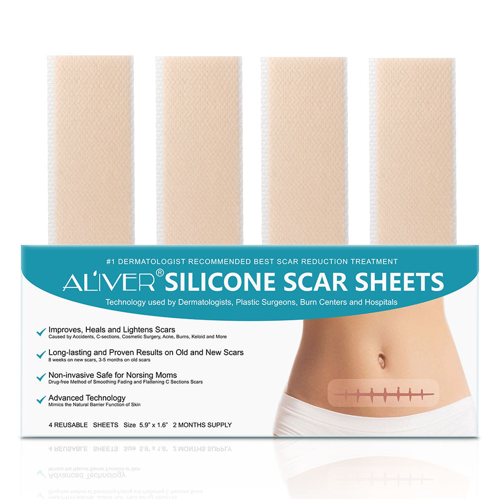 Aliver Hojas de Silicona Impermeables para Cicatrices 4 Uds
