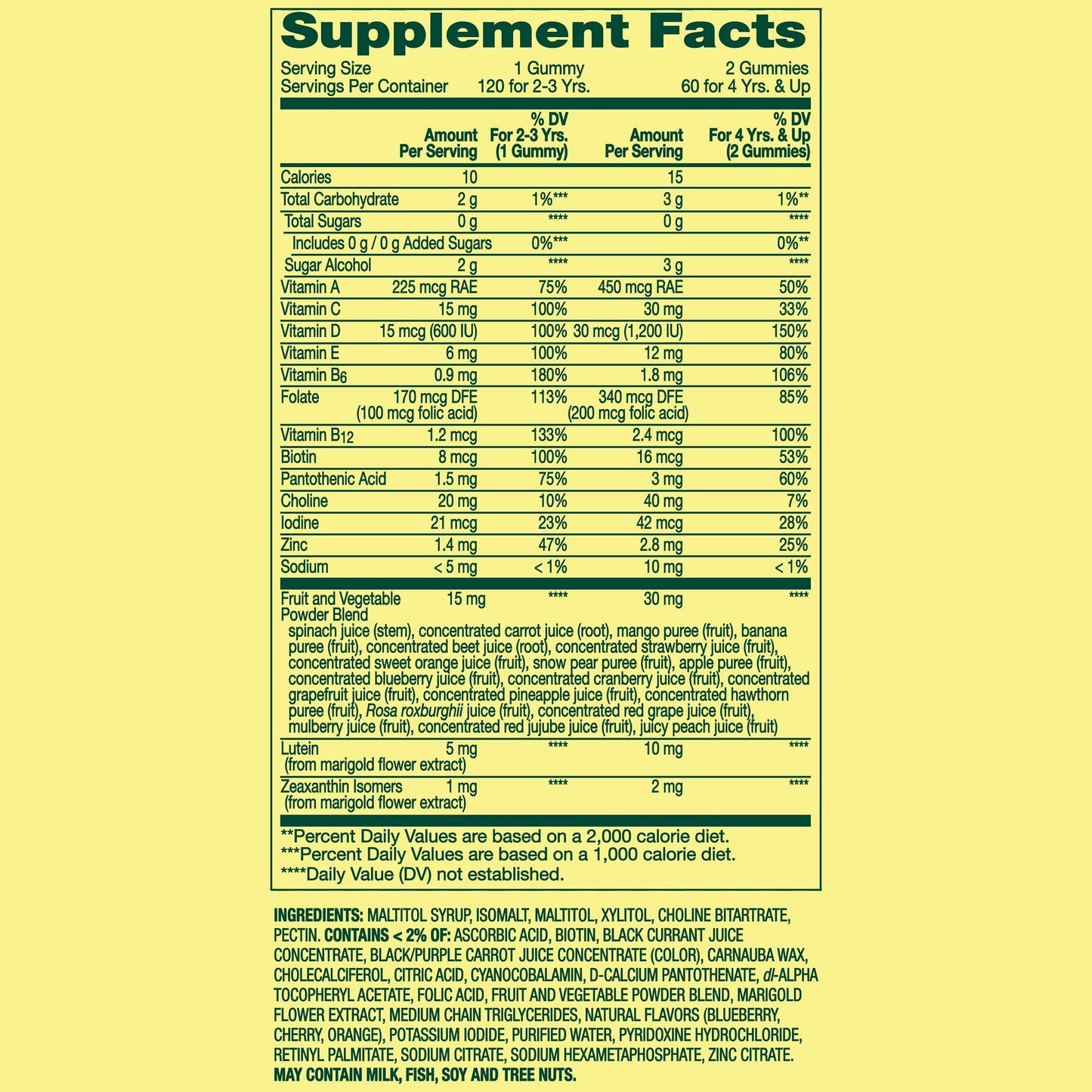 Spring Valley Zero Sugar Kids Multi Cognition Eye 120 Gomitas