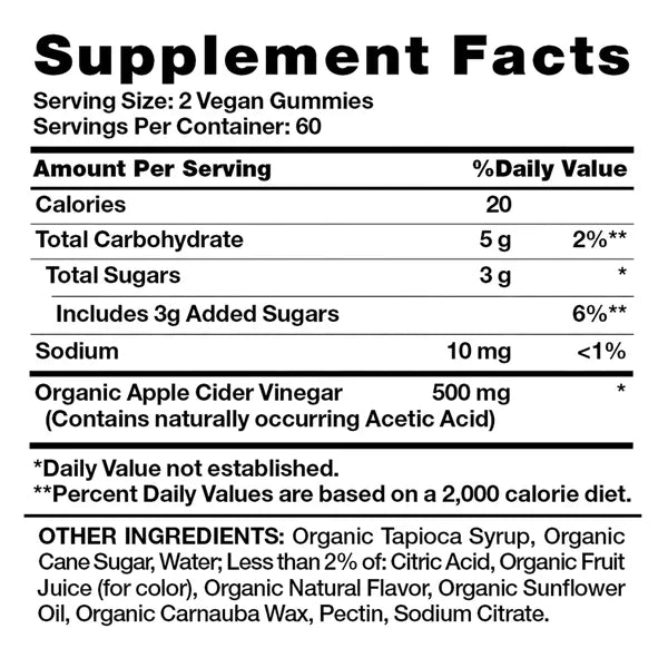 Nature's Truth Organic Apple Cider Vinegar 500 mg 120 Gummies