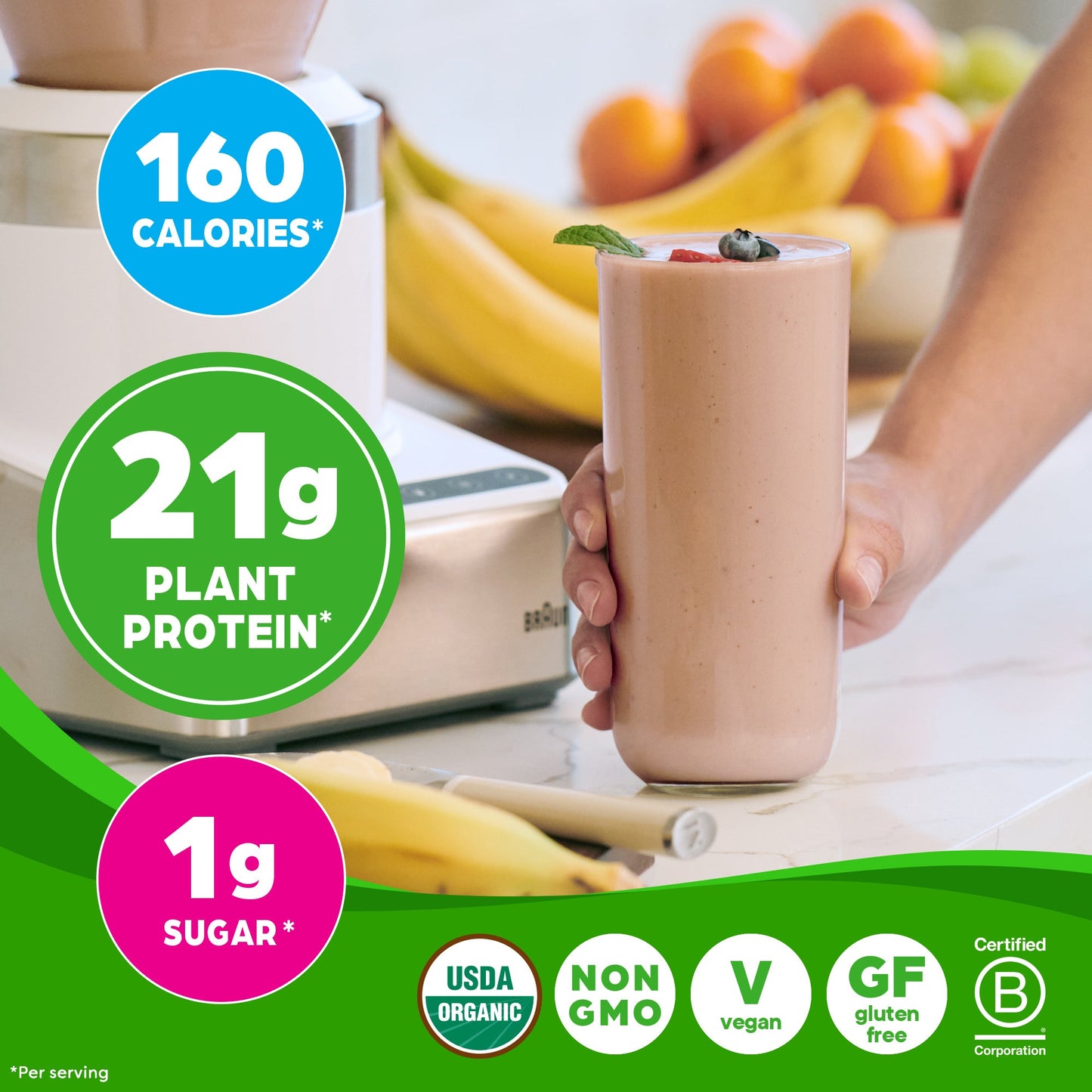 Orgain Organic Protein + 50 Superfoods Plant Based Protein Powder, 21g Creamy Chocolate Fudge, 1.20Kg