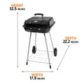 Expert Grill Parrilla de Carbón de 17.5" con Ruedas, Negra