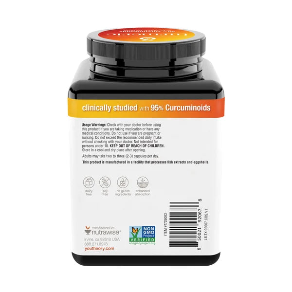 Youtheroy Turmeric 2250 mg, 210 Capsulas Vegetarianas