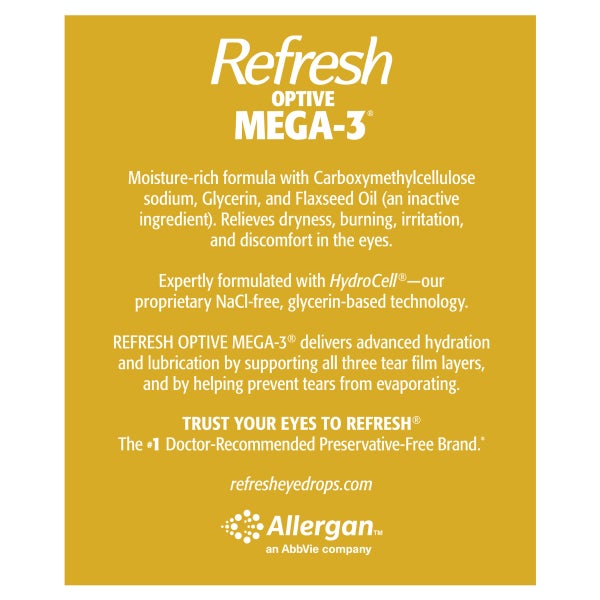 Refresh Optive MEGA-3 Preservative-Free Lubricating Eye Drop, 70 Vials