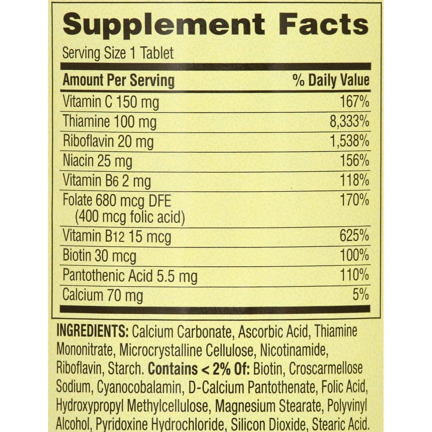 Spring Valley Super Vitamina B-complejo 500 tabletas