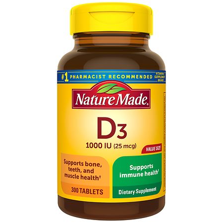 Nature Made Vitamin D3 1000 IU (25 mcg) 300 Tablets