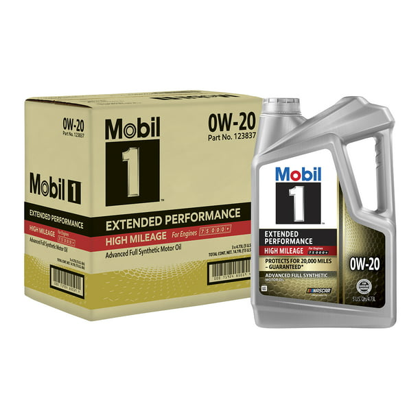 Aceite Mobil 1 0w-20 Extended Performance Alto Kilometraje 100% Sintetico