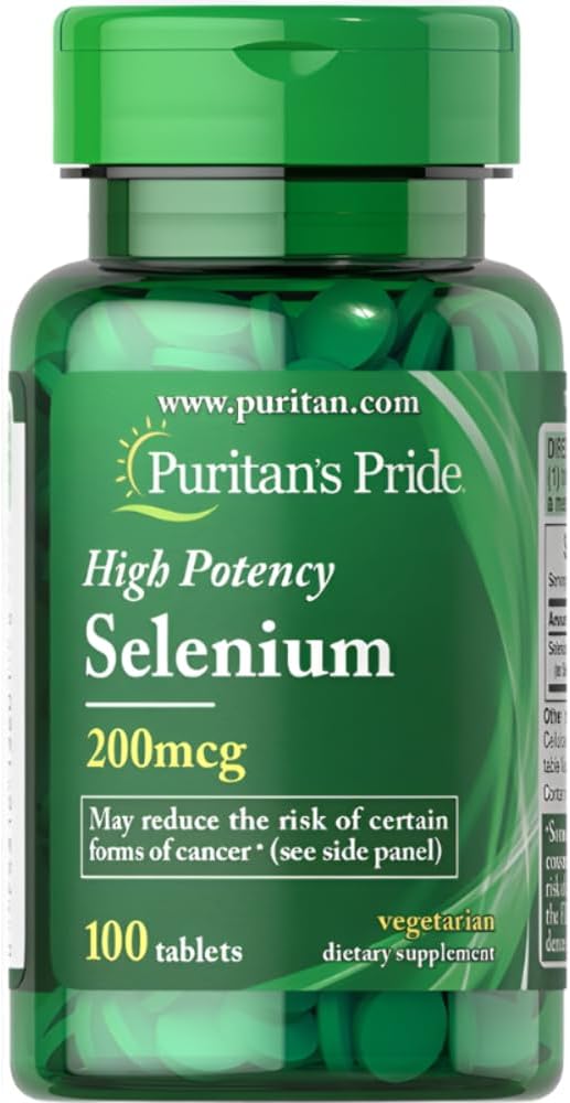 Puritan's Pride Tabletas de selenio de 200 mcg, 100 unidades