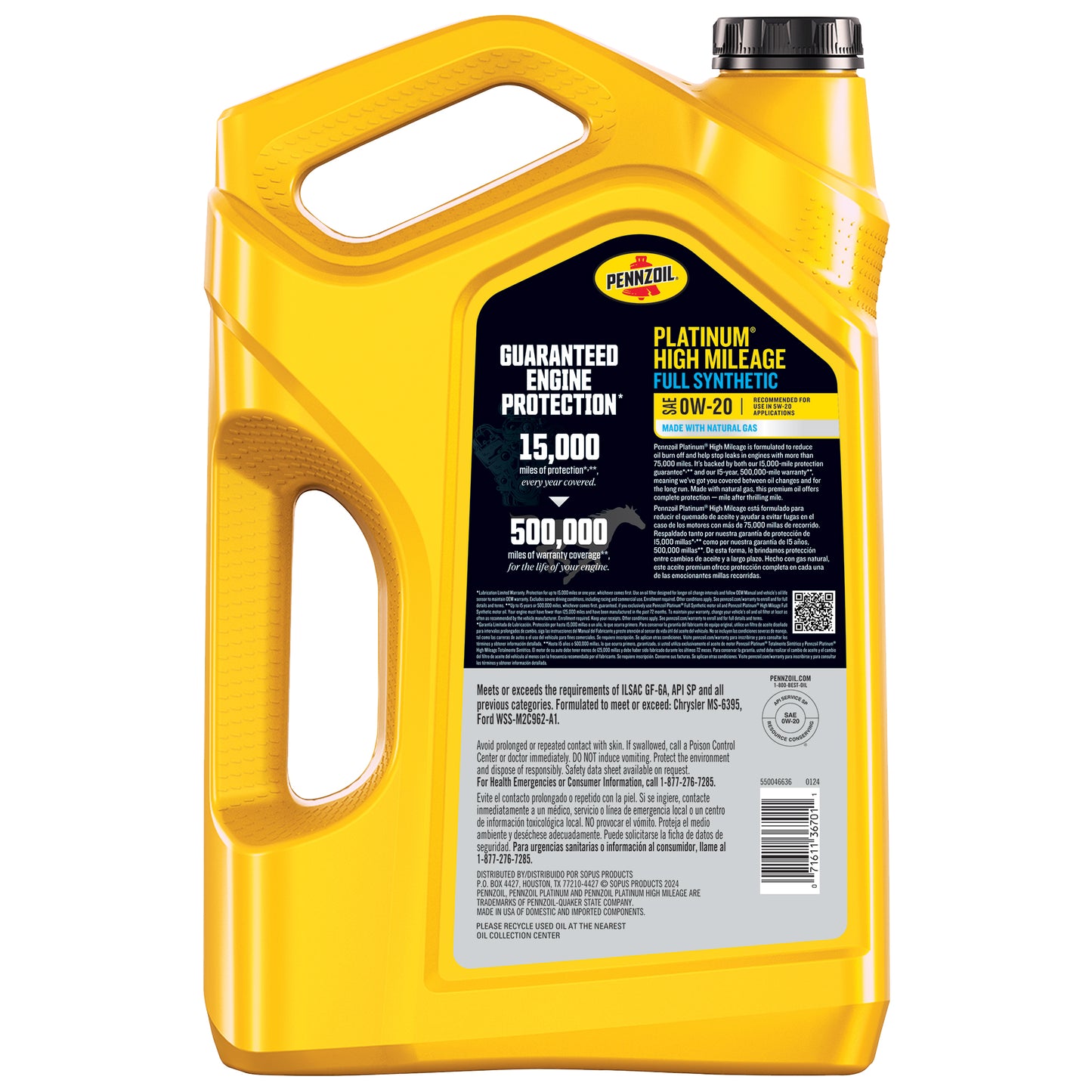 Pennzoil Platinum alto kilometraje Sintético 0W-20