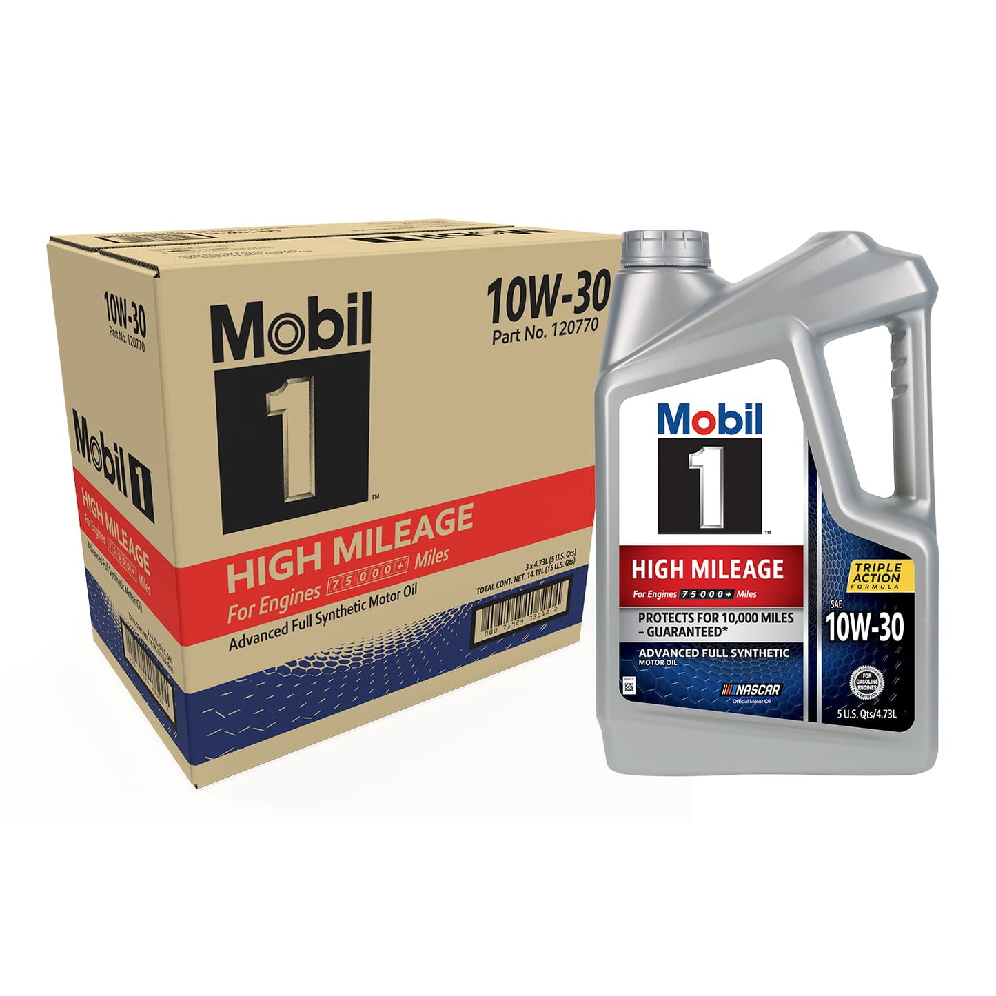 Aceite Mobil 1 10w-30 Alto Kilometraje 100% Sintetico