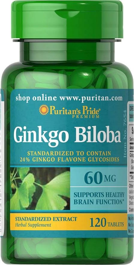 Puritan's Pride Ginkgo Biloba  60 mg  120 Tabletas