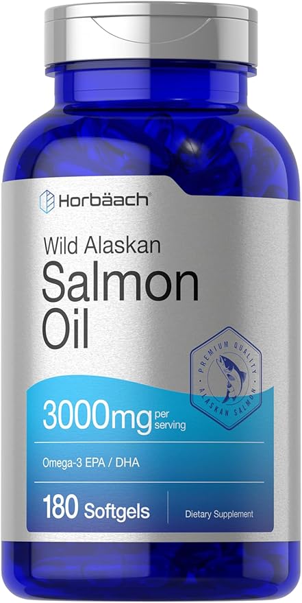Horbäach Aceite de pescado de salmón silvestre de Alaska 180 cápsulas
