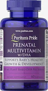 Puritan's Pride Multivitamínico prenatal con DHA 60 capsulas