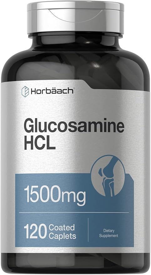 Horbäach Glucosamina HCL 1500 mg 120 coated caplets  sin OMG y sin gluten