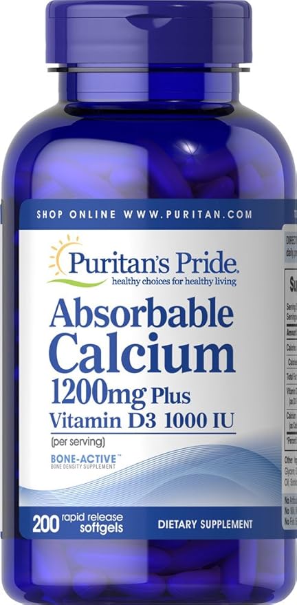 Puritan's Pride absorbable calcium 1200 con vitamina D3 1000 200 softgels