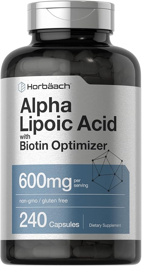 Horbäach Ácido alfa lipoico de 600 mg 240 cápsulas