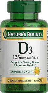 Nature's Bounty Vitamina D3 125 MCG (5000IU) 240 capsulas blandas