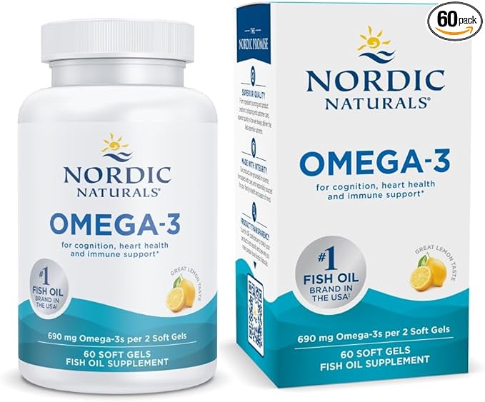 Nordic Naturals Omega-3 sabor a limón 60 softgels
