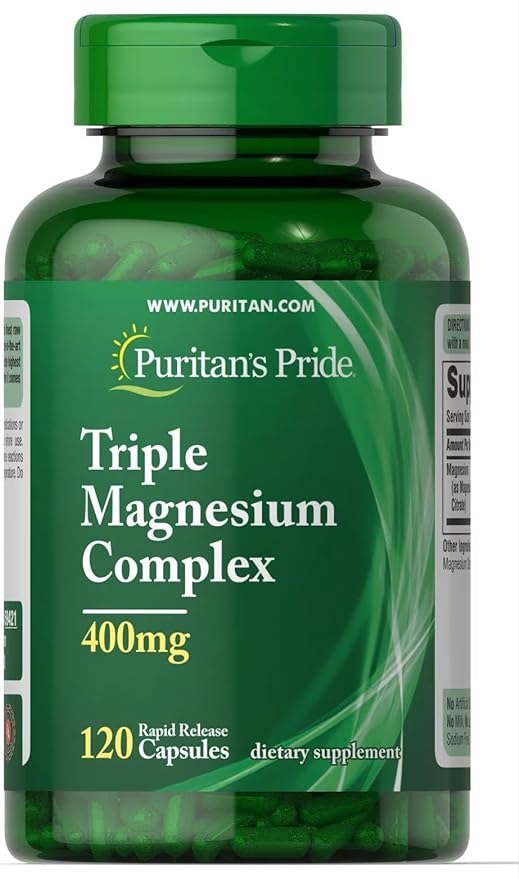 Puritan's Pride magnesio triple complejo 400 mg 120 cápsulas