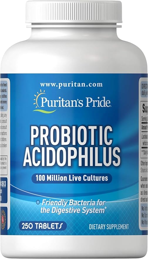 Puritan's Pride probiotic acidophilus 100 million  250 tabletas