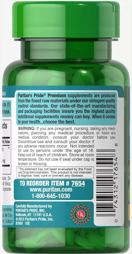 Puritan's Pride Ginkgo Biloba 60 mg 120 Tabletas