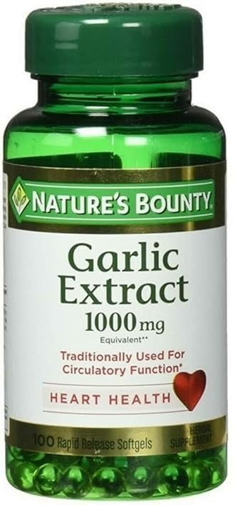 Nature's Bounty Garlic Extract 1000 mg 100 softgles 2 pack