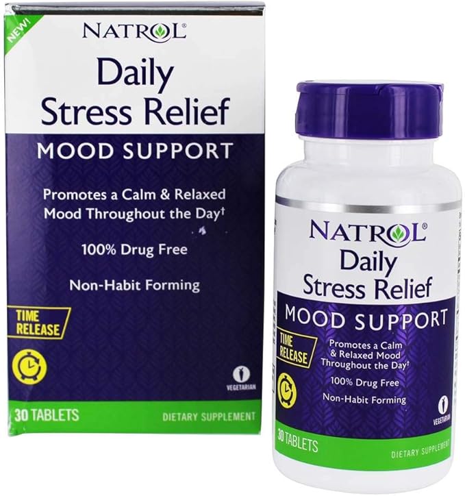 Natrol Alivio diario del estrés 100 mg 30 tabletas