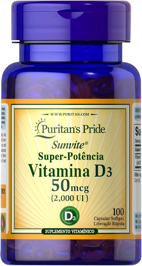 Puritan's Pride Vitamina D3 2000 IU-100 cápsulas blandas