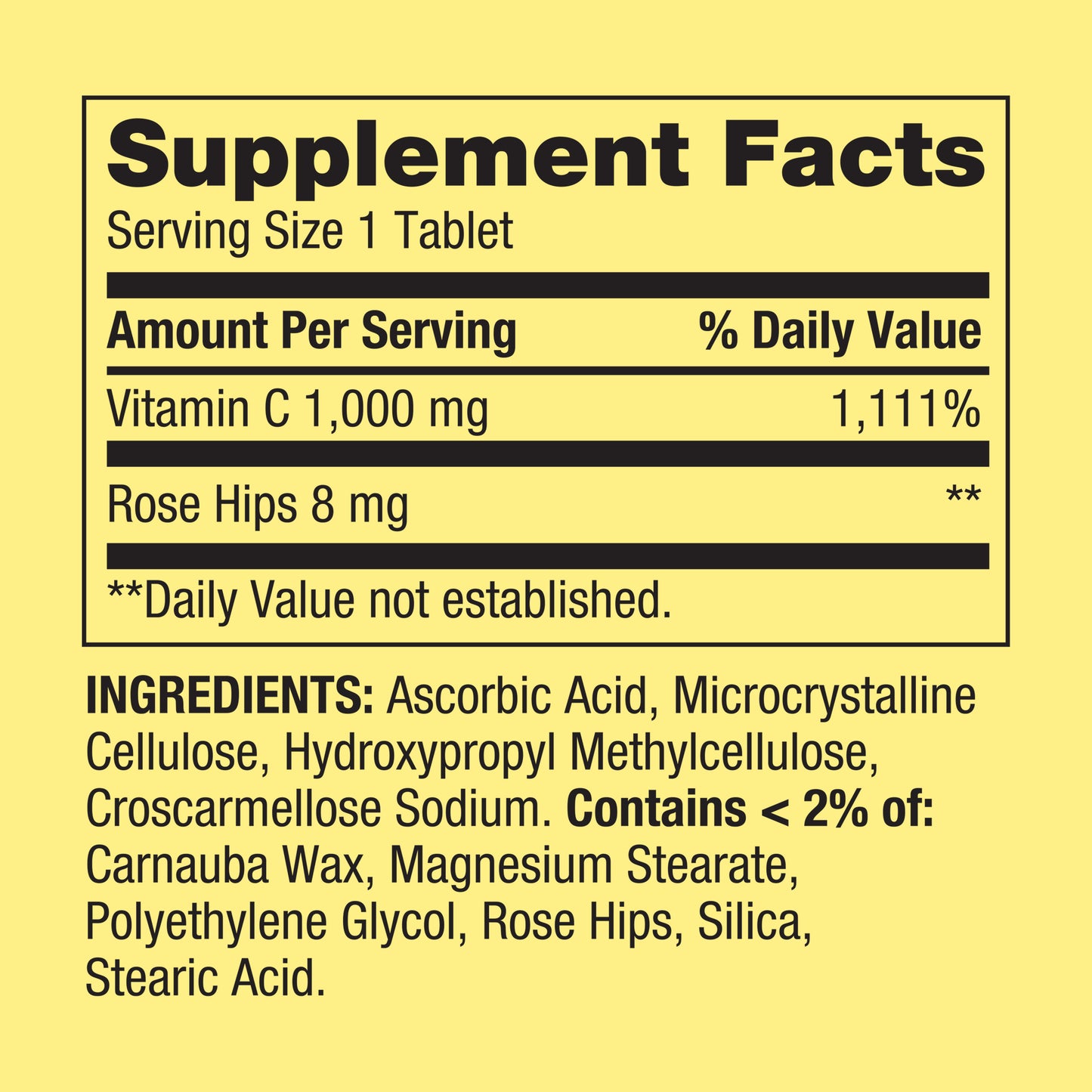Spring Valley Vitamin C Rose Hips Tablets 1,000 mg, 500 tabletas